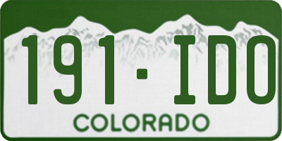 CO license plate 191IDO
