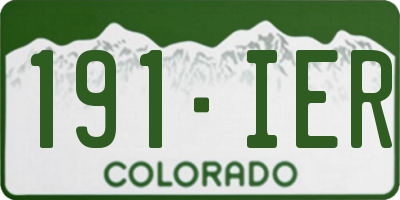 CO license plate 191IER