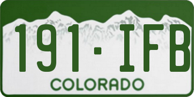 CO license plate 191IFB