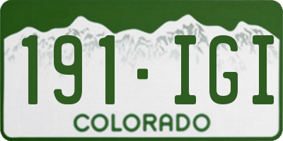 CO license plate 191IGI
