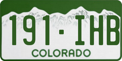 CO license plate 191IHB