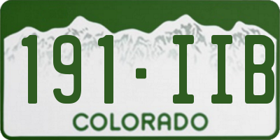 CO license plate 191IIB