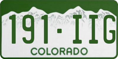 CO license plate 191IIG