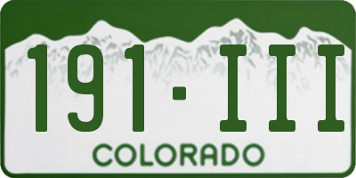 CO license plate 191III