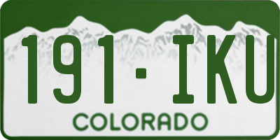 CO license plate 191IKU