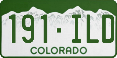 CO license plate 191ILD