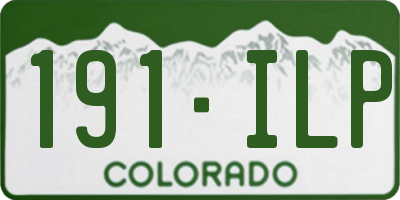 CO license plate 191ILP