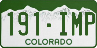 CO license plate 191IMP