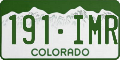 CO license plate 191IMR