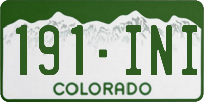 CO license plate 191INI