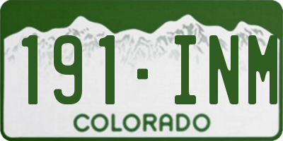 CO license plate 191INM