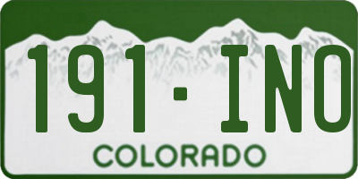 CO license plate 191INO