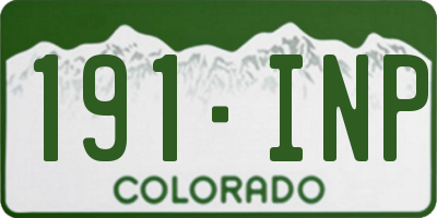 CO license plate 191INP