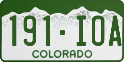 CO license plate 191IOA