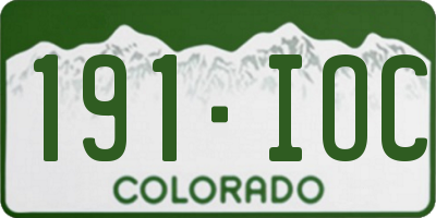 CO license plate 191IOC