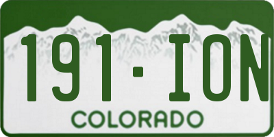CO license plate 191ION