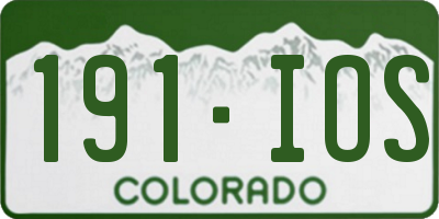 CO license plate 191IOS