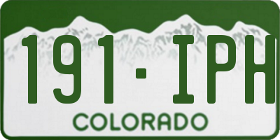 CO license plate 191IPH