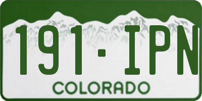 CO license plate 191IPN