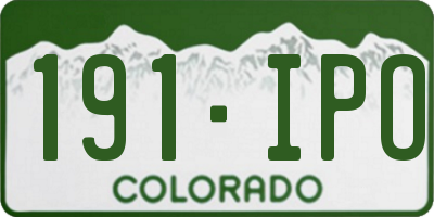 CO license plate 191IPO