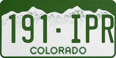 CO license plate 191IPR