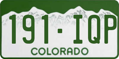 CO license plate 191IQP