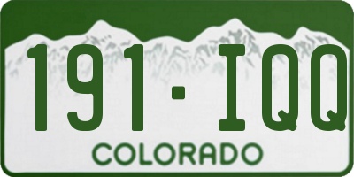 CO license plate 191IQQ