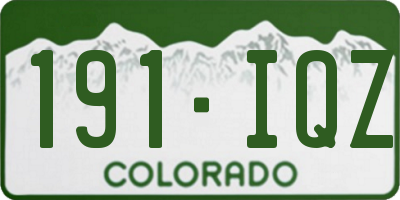 CO license plate 191IQZ