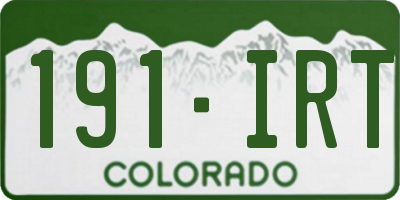 CO license plate 191IRT