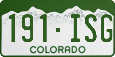 CO license plate 191ISG