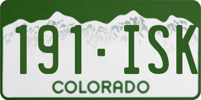 CO license plate 191ISK