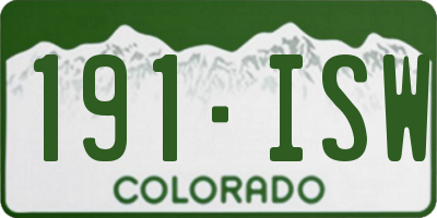 CO license plate 191ISW