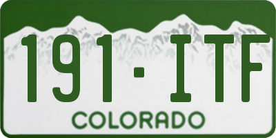 CO license plate 191ITF
