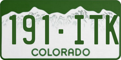 CO license plate 191ITK
