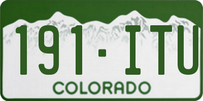 CO license plate 191ITU