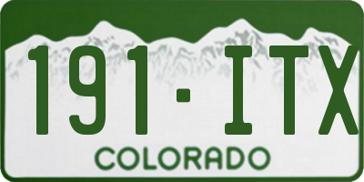 CO license plate 191ITX