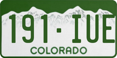 CO license plate 191IUE