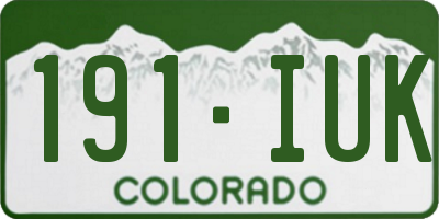 CO license plate 191IUK