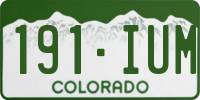 CO license plate 191IUM