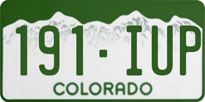 CO license plate 191IUP