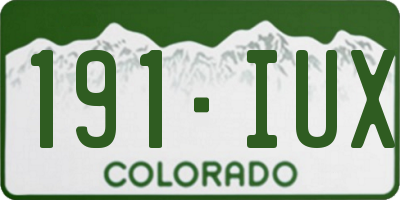 CO license plate 191IUX