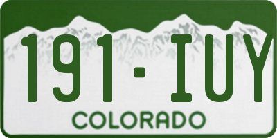 CO license plate 191IUY