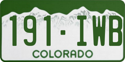 CO license plate 191IWB