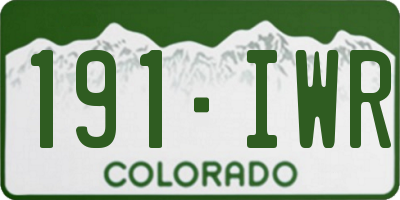 CO license plate 191IWR