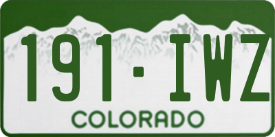 CO license plate 191IWZ
