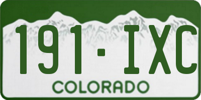 CO license plate 191IXC