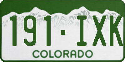 CO license plate 191IXK