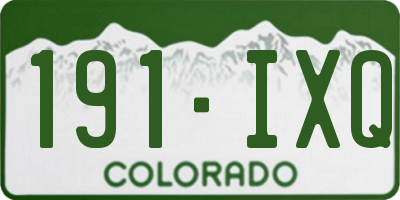CO license plate 191IXQ