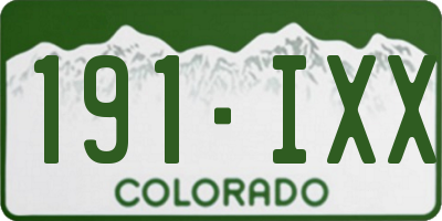 CO license plate 191IXX