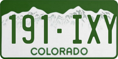 CO license plate 191IXY